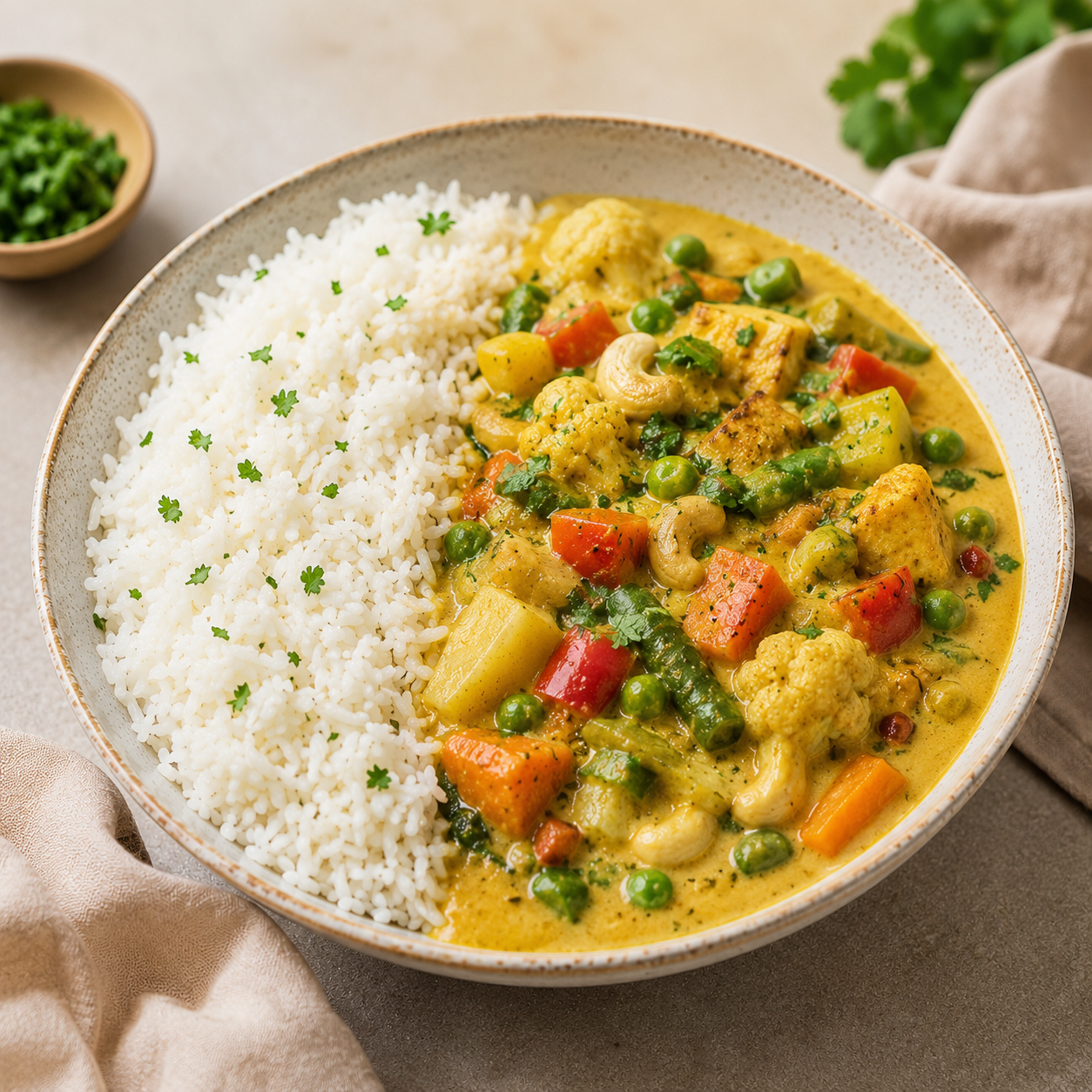 Veg Korma mit Basmati-Reis